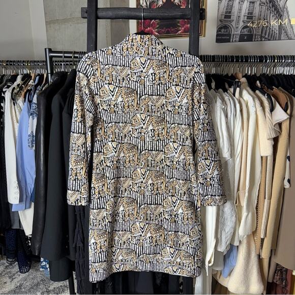 Jude Connally Chris Tunic Dress Elephant Print, Black Cream White - Picture 7 of 10